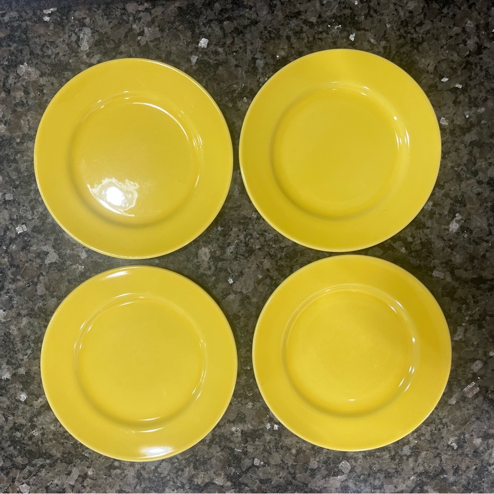 Four Vintage Franciscan El Patio 6 1/4" Yellow Salad Plates
